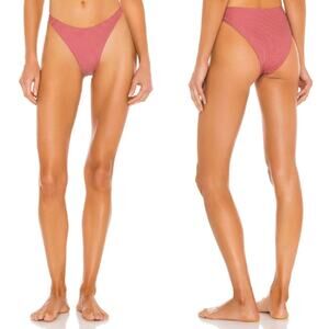 NWT onia High Waist Stretch Sheen Ribbed Ashley Bottom Dusty Rose Womens Size XL
